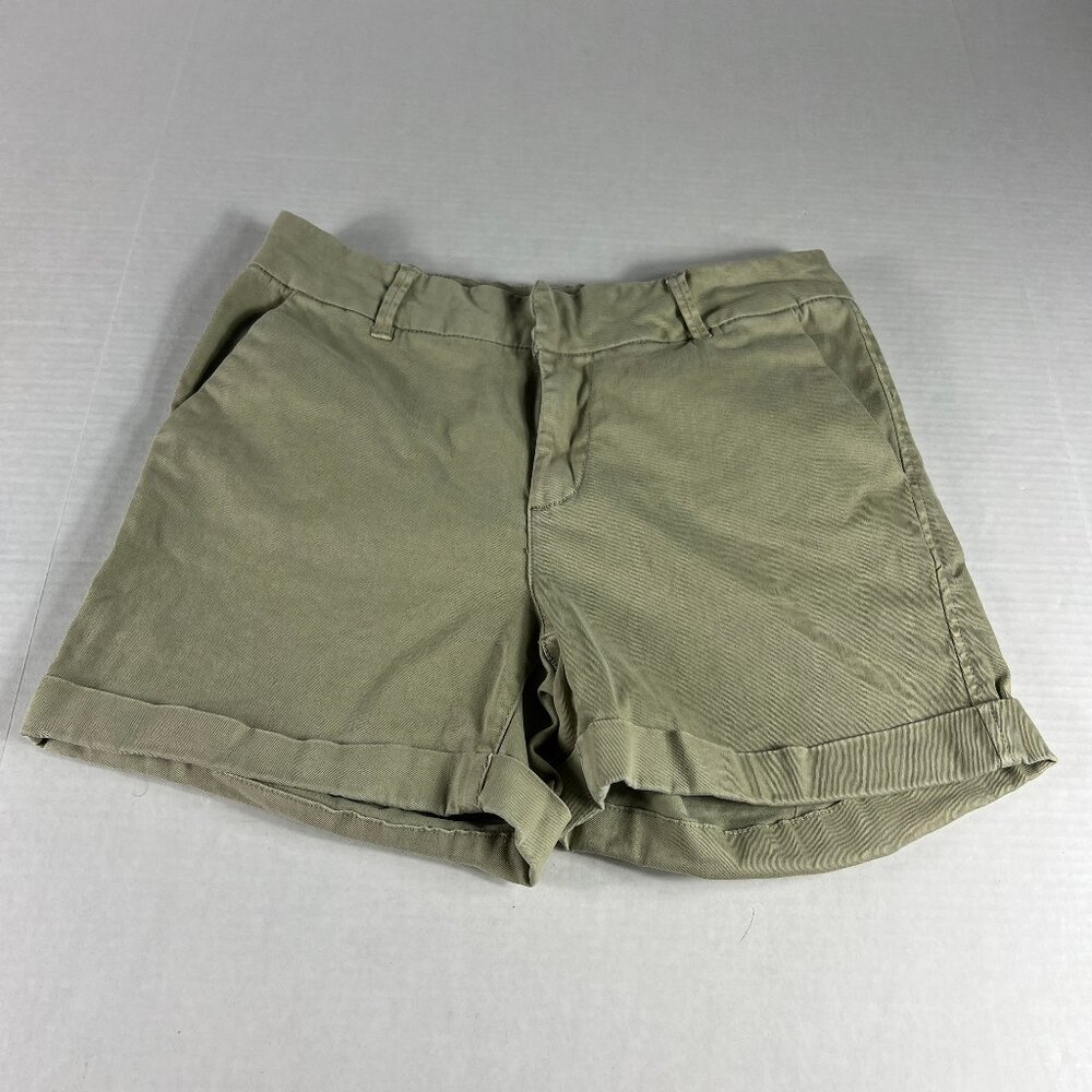 Oat New York Shorts Women's 30* Mid Rise Cuffed Tan Khaki Canvas Chino's Tag 29